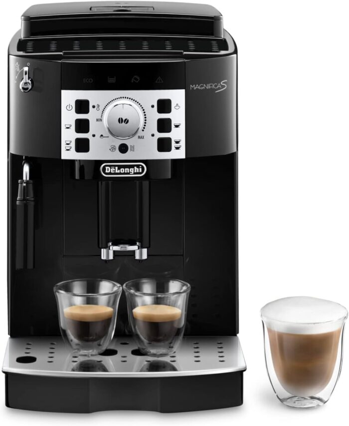 De'Longhi Magnifica S ECAM 22.110.B Perfetto Kaffeevollautomat mit Milchaufschäumdüse, EXKLUSIV BEI AMAZON, Direktwahltasten für Espresso & Kaffee, 2TassenFunktion, 1,8 l Wassertank, schwarz/silber