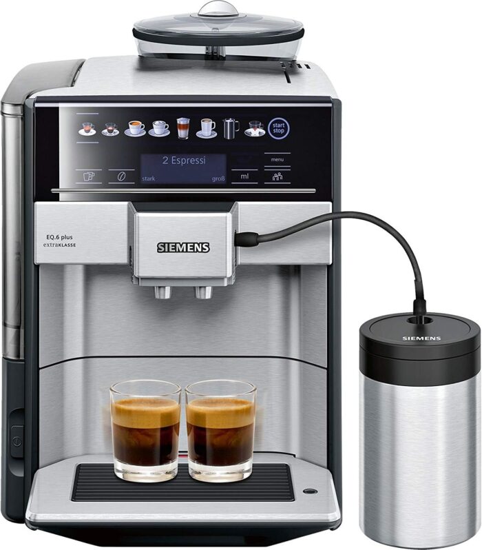 Siemens TE657F03DE EQ.6 plus S700 Extraklasse Kaffeevollautomat inklusive Milchbehälter, 1.7 liters, Edelstahl