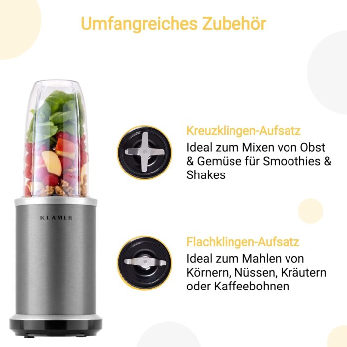 KLAMER Standmixer, 1,75 L Glasbehälter, Elektrischer Mixer mit 1400 Watt, Smoothie Maker mit 22.000 U/Min - Image 17