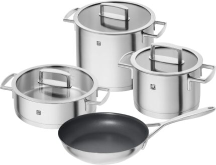 ZWILLING Vitality Kochtopf-Set, 8-teilig, Induktionsgeeignet, Edelstahl, Silber