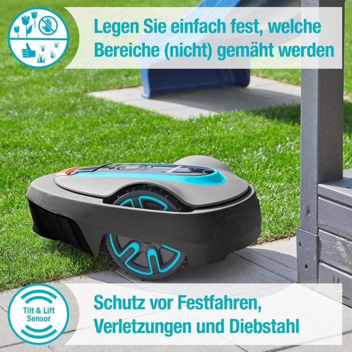 Gardena Mähroboter smart SILENO life 750 m² Set: Innovative LONA AI-Technologie, Steuerung per App, SensorControl, für Steigungen bis zu 35 Prozent, inkl. smart Gateway, DE-Version (19701-60) - Image 7