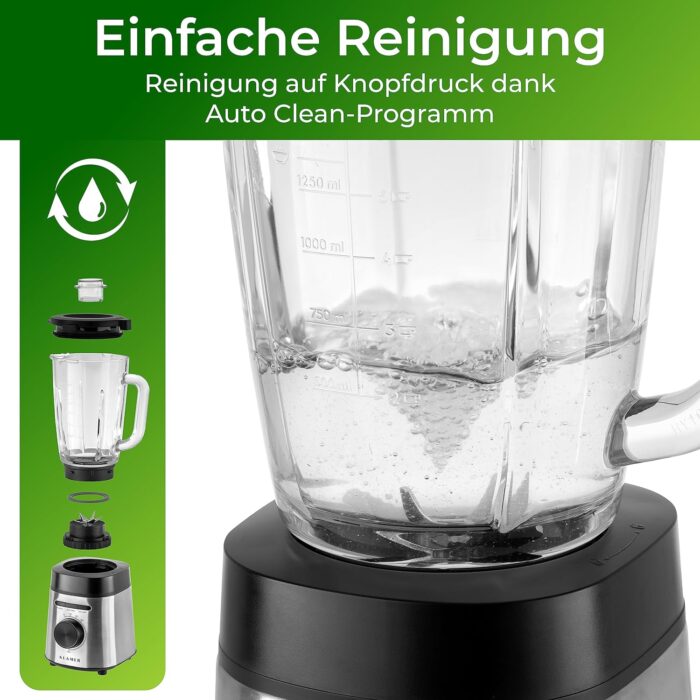 KLAMER Standmixer, 1,75 L Glasbehälter, Elektrischer Mixer mit 1400 Watt, Smoothie Maker mit 22.000 U/Min - Image 8