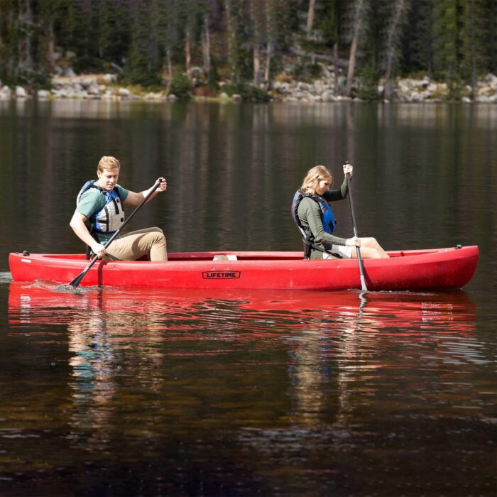 Lifetime Kodiak Canoe with 2 Paddles, Red, 13' - Image 3