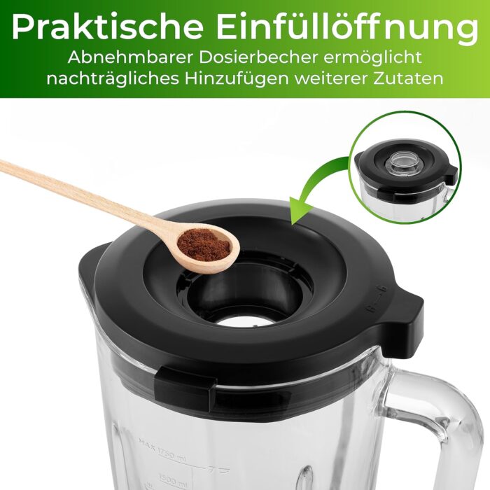 KLAMER Standmixer, 1,75 L Glasbehälter, Elektrischer Mixer mit 1400 Watt, Smoothie Maker mit 22.000 U/Min - Image 9