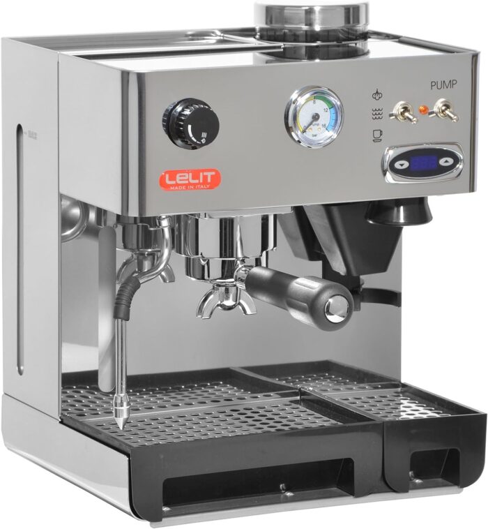 LELIT Anita PL042TEMD, Prosumer-Kaffeemaschine mit Mahlwerk und ThermoPID, Silber