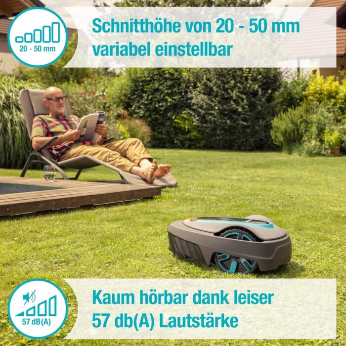 Gardena Mähroboter smart SILENO life 750 m² Set: Innovative LONA AI-Technologie, Steuerung per App, SensorControl, für Steigungen bis zu 35 Prozent, inkl. smart Gateway, DE-Version (19701-60) - Image 42