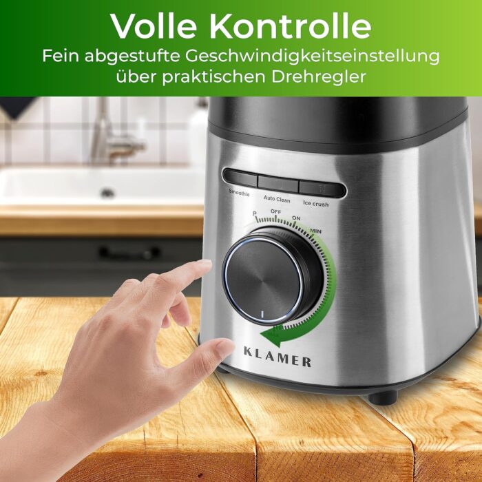 KLAMER Standmixer, 1,75 L Glasbehälter, Elektrischer Mixer mit 1400 Watt, Smoothie Maker mit 22.000 U/Min - Image 7