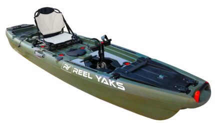 12' Reaper Fin Drive Fishing Kayak | with in built kayak trolley wheels