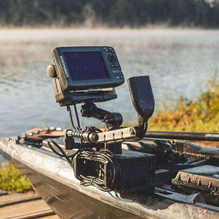 rectangular fish finder mount with track mounted locknload mounting system ffp 1003 23577.1648734524