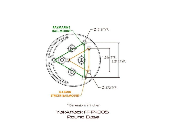 round base fish finder mount with track mounted locknload mounting system ffp 1005 76685.1648735264